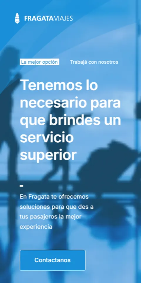 Captura mobile del proyecto Fragata Viajes