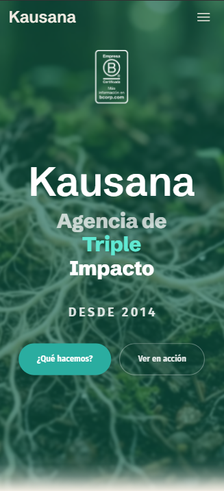 Captura mobile del proyecto Kausana