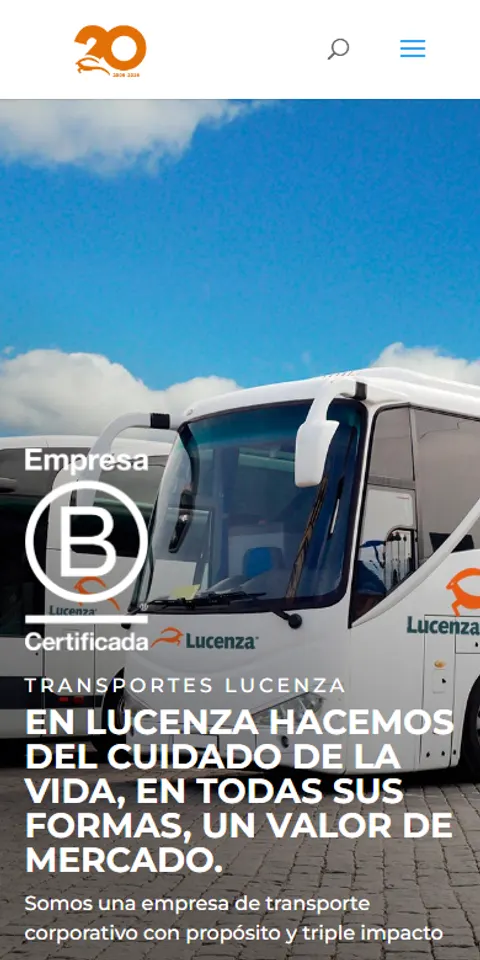 Captura mobile del proyecto Lucenza