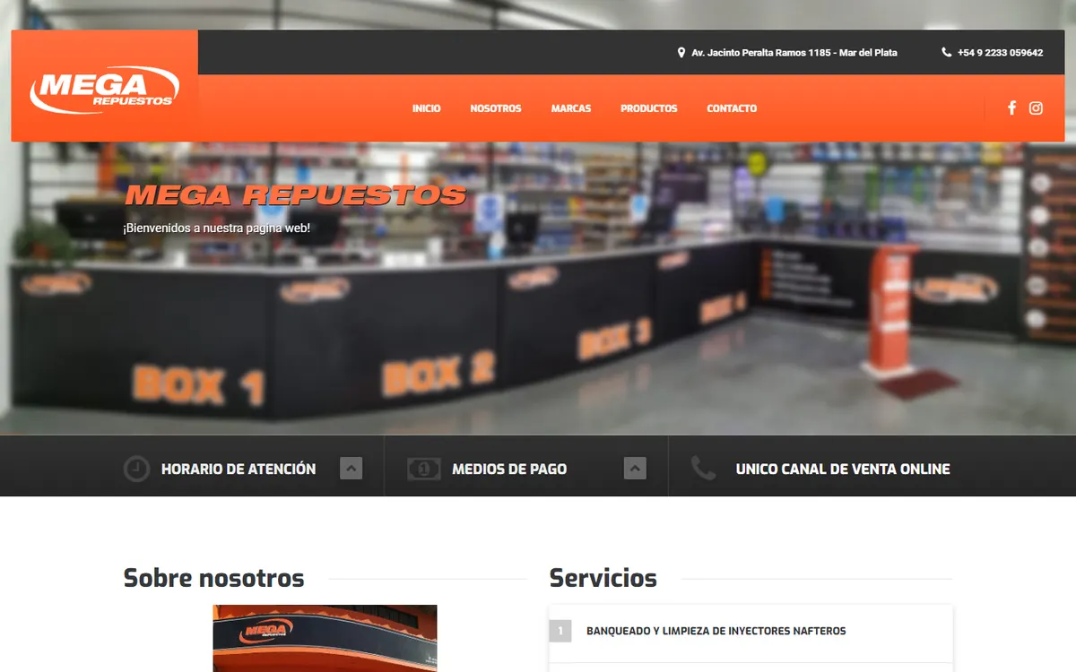 Captura de escritorio del proyecto Mega Repuestos